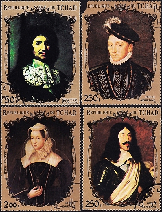 Чад 1971-1972 гг . Короли и деятели французского двора . Каталог 14,0 €.